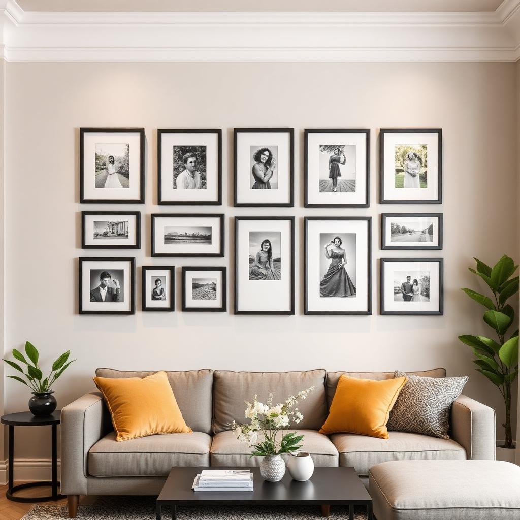 Professional gallery wall installation in Charlotte